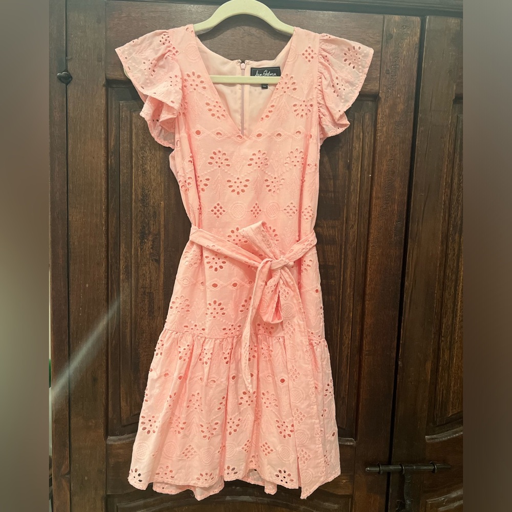 Sam Edelman Peach Ruffled Tie Front Sundress